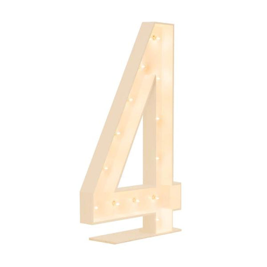 Wood Marquee Number "4"  A & D Party Rentals