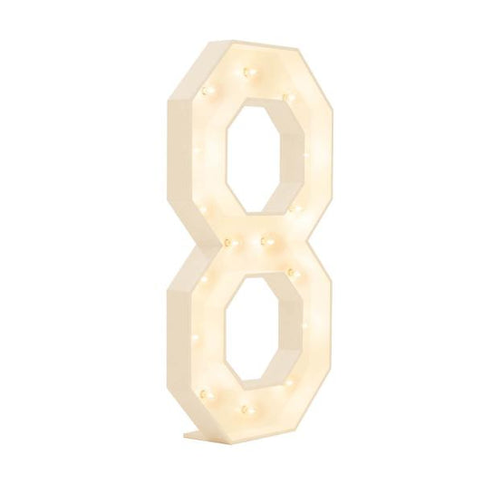 Wood Marquee Number "8"  A & D Party Rentals