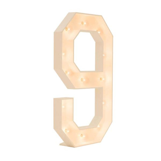 Wood Marquee Number "9"  A & D Party Rentals