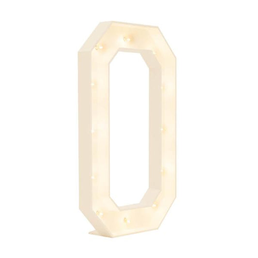 Wood Marquee Number "0"