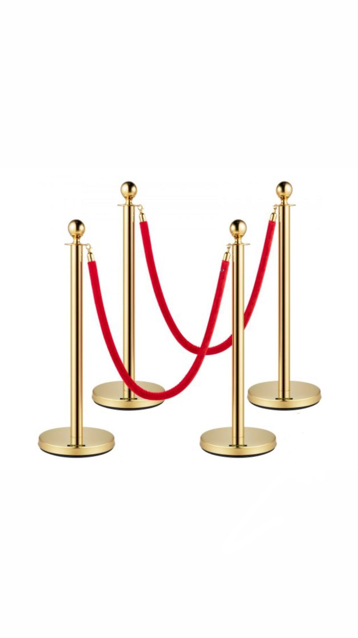 Gold stanchions A & D Party Rentals